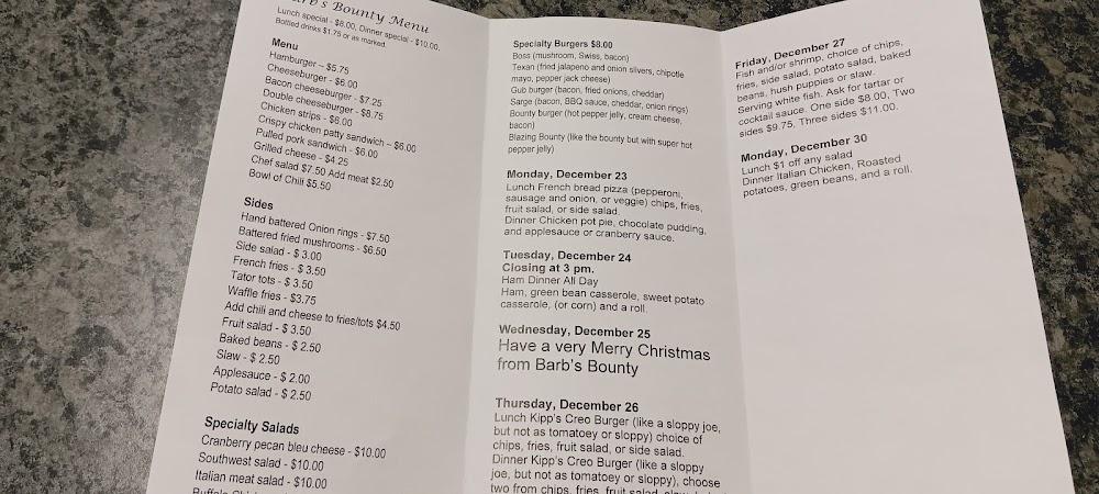 Barb's Bounty Restaurant, Jams, and Jellies Hamburger